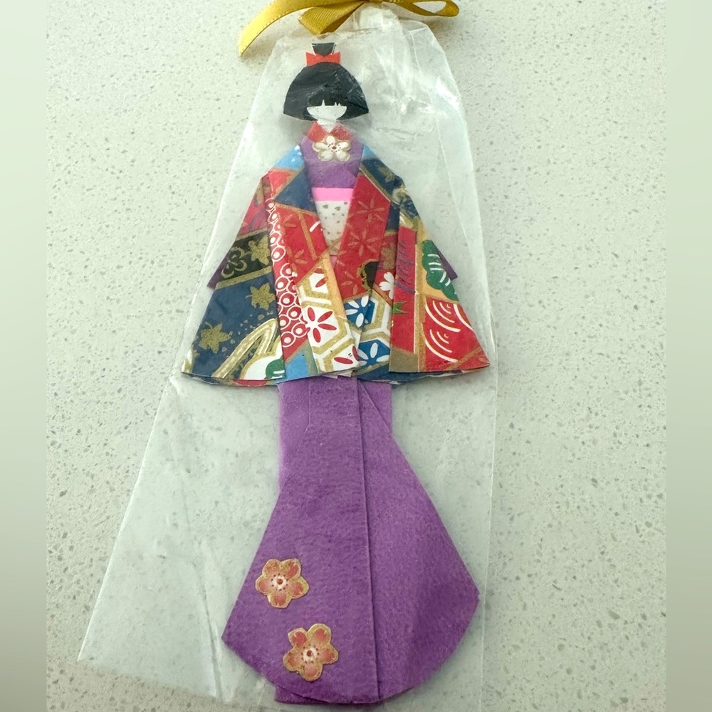 Cute Origami bookmark - handmade japan woman NEW - Picture 3 of 4